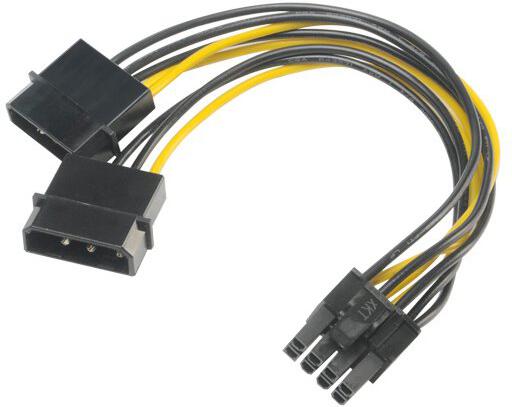 AKASA redukce 4pin Molex na 8pin PCIe / AK-CBPW20-15 / 15cm