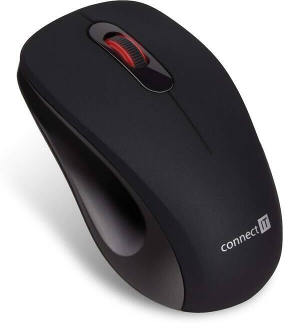 CONNECT IT "MUTE" bezdrátová optická tichá myš, USB, (+ 1x AA baterie zdarma), černá (CMO-2230-BK)