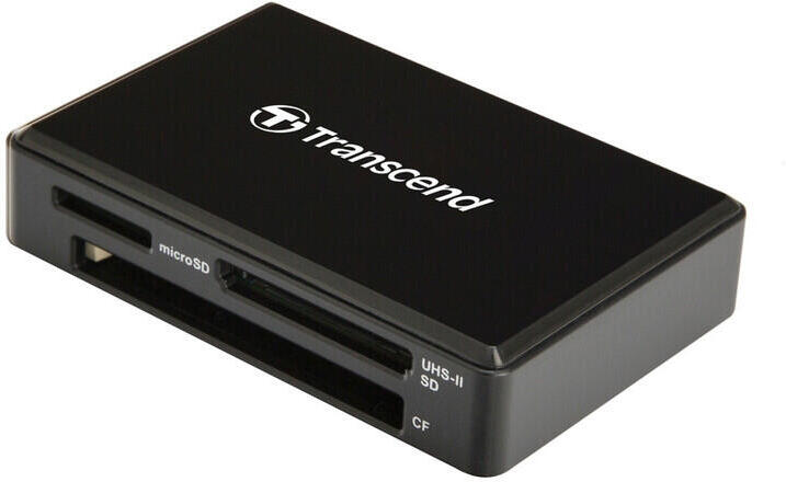 Transcend USB 3.1 čtečka paměťových karet, černá - SDHC/SDXC (UHS-I/II), microSDHC/SDXC (UHS-I), CompactFlash (UDMA6/7) (TS-RDF9K2)