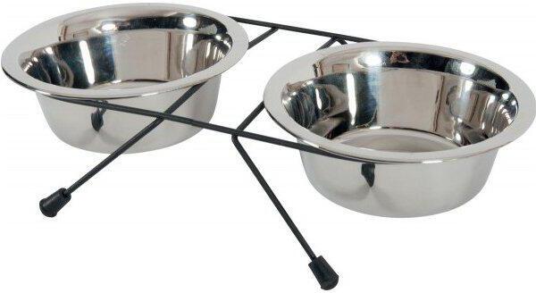 Miska pro psa Zolux STEEL se stojanem, 2x1,3L