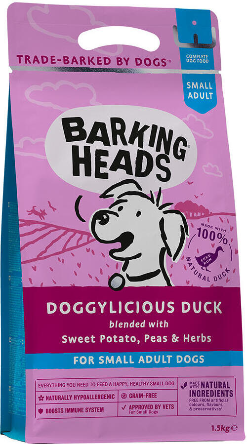 Granule pro psy Barking Heads Doggylicious Duck (Small Breed) 1,5kg