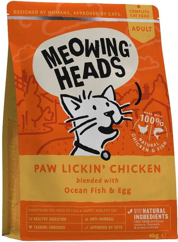 Granule pro kočky MEOWING HEADS Paw Lickin’ Chicken, 4kg