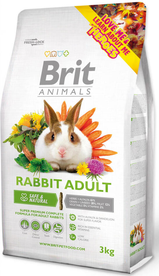Krmivo pro králíky Brit Animals Rabbit Adult Complete, 3kg
