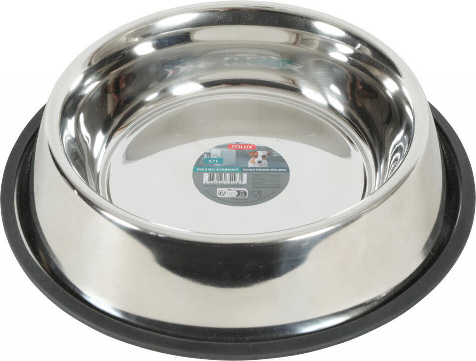 Miska nerez protiskluz pes STEEL 2,9 l Zolux