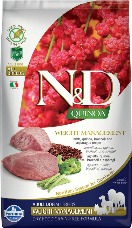 N&D Quinoa DOG Weight Management Lamb all breeds 2,5kg