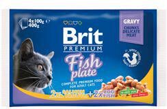 Brit Premium Cat kapsa Fish Plate 400g (4x100g)