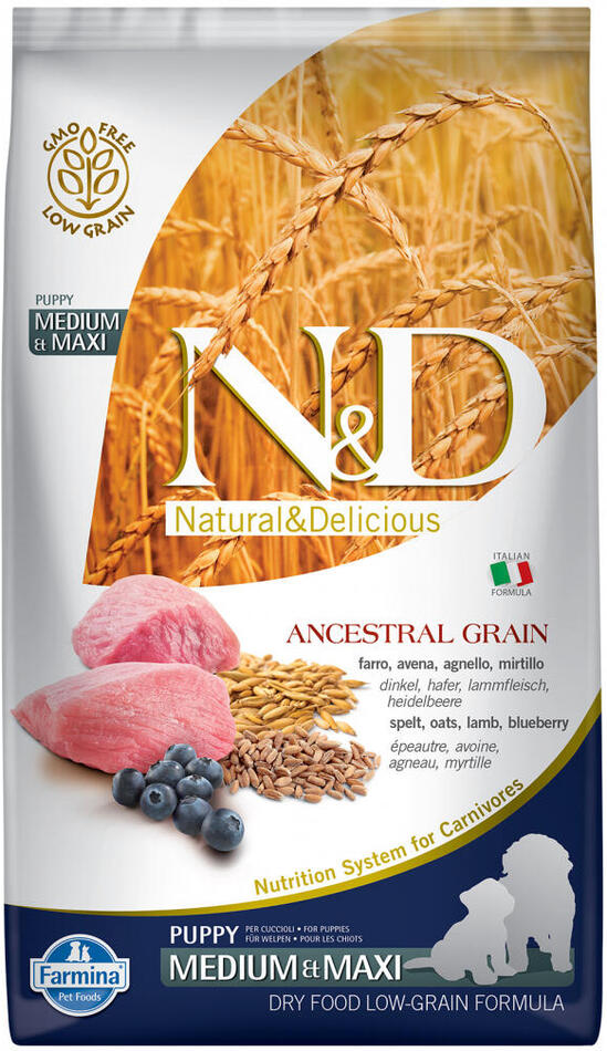 N&D LG DOG Puppy M/L Lamb & Blueberry 12kg