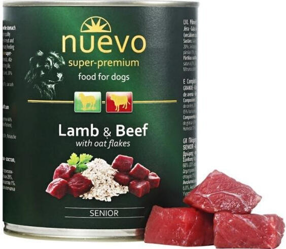 Nuevo pes Senior Jehněčí s ovesnými vl. konz. 800g