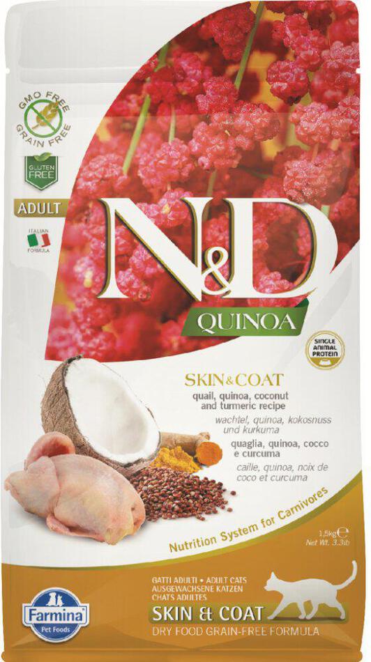 N&D Quinoa CAT Skin & Coat Quail & Coconut 300g