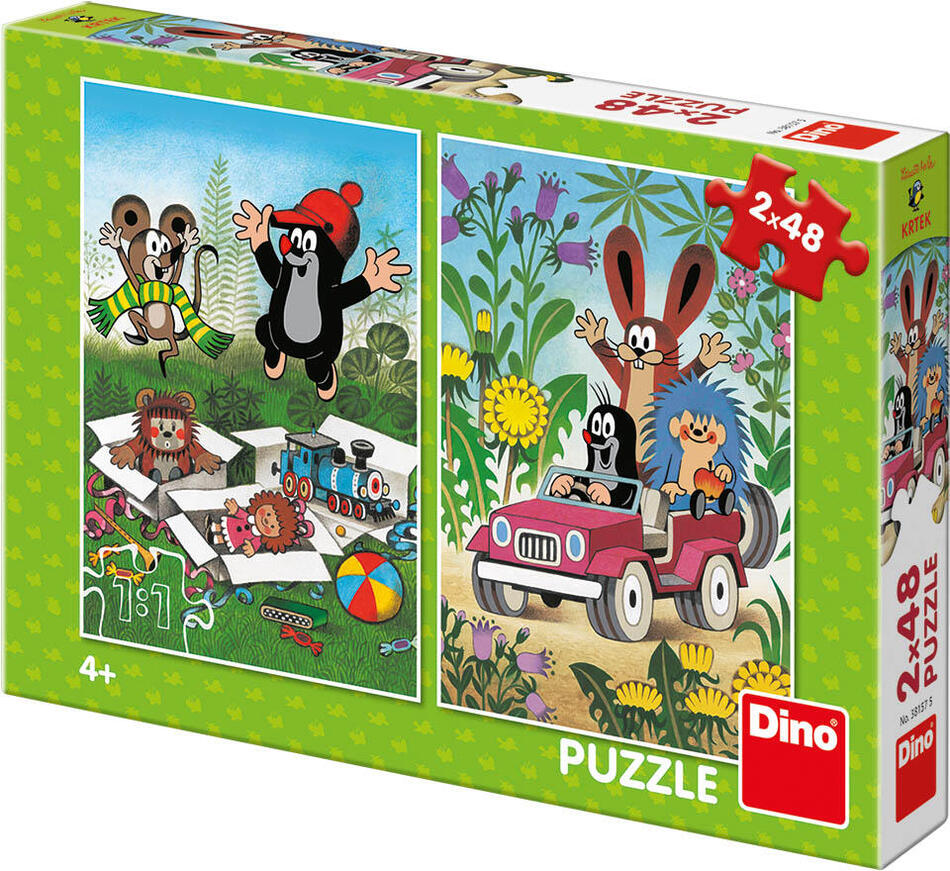 Puzzle Dino Krtek se Raduje, 2 x 48 dílků
