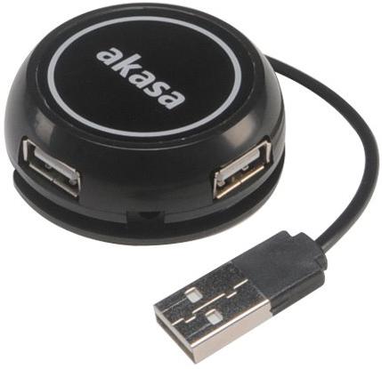 AKASA USB hub Connect 4C / AK-HB-19BK / 4x USB 2.0 / černý