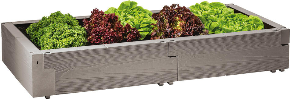 Vyvýšený záhon LanitPlast JUWEL TIMBER, 60x130x20, šedý