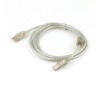GEMBIRD USB A - USB B, M/M, 2 m, průhledný (CCF-USB2-AMBM-TR-2M)