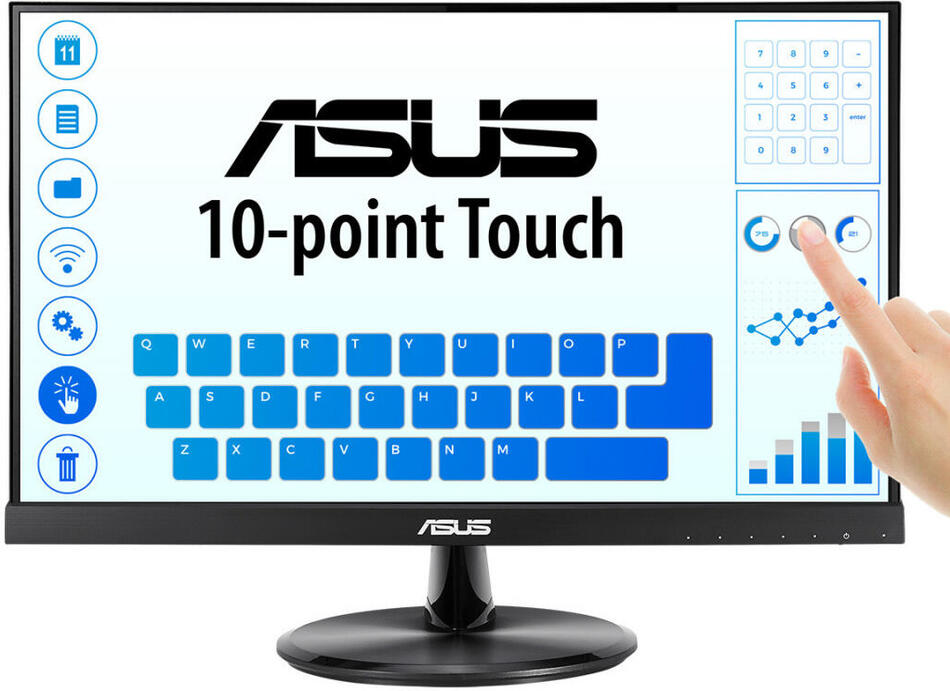 ASUS LCD dotekový 21.5" VT229H Touch 1920x1080, lesklý, D-SUB, HDMI, 10-point Touch, IPS, Frameless, USB, VESA (90LM0490-B02170)