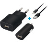 Nabíječka do sítě a auta Forever USB 2A s lightning kabelem