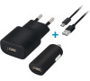 Nabíječka do sítě a auta Forever USB 2A s micro USB kabelem