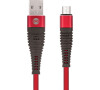 Datový kabel Forever micro USB 1m 2A shark textilní červený