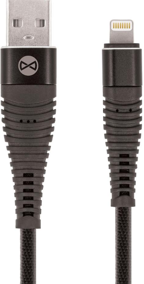 Kabel Forever Shark USB/Lightning 1m 2A textilní černý