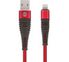 Datový kabel Forever Lightning 1m 2A shark textilní červený