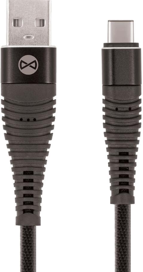Kabel Forever Shark USB/USB-C 1m 2A textilní černý