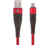 Datový kabel Forever USB-C 1m 2A shark textilní červený