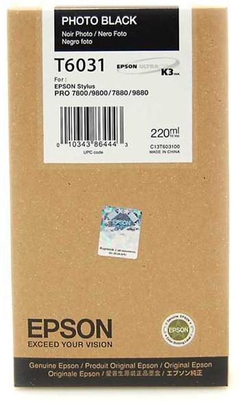 Inkoustová náplň Epson T603100, 220ml originální - černá