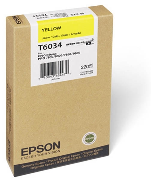 Inkoustová náplň Epson T603400, 220ml originální - žlutá