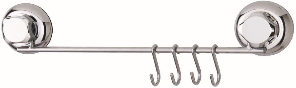 Závěsná tyč na kuchyňské náčiní Compactor Bestlock - bez vrtání, 4 háčky, nosnost až 12 kg
