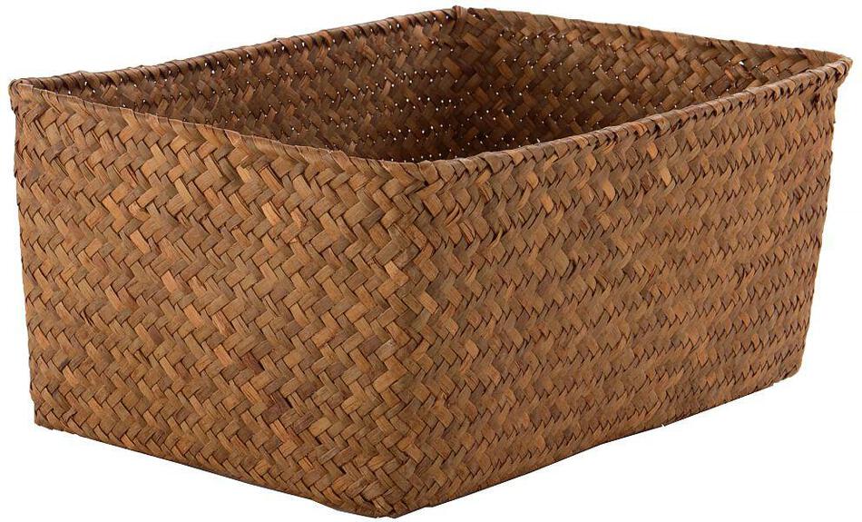 Úložný košík Compactor KITO - ručně pletený, 30 x 20 x 13 cm, karamelový