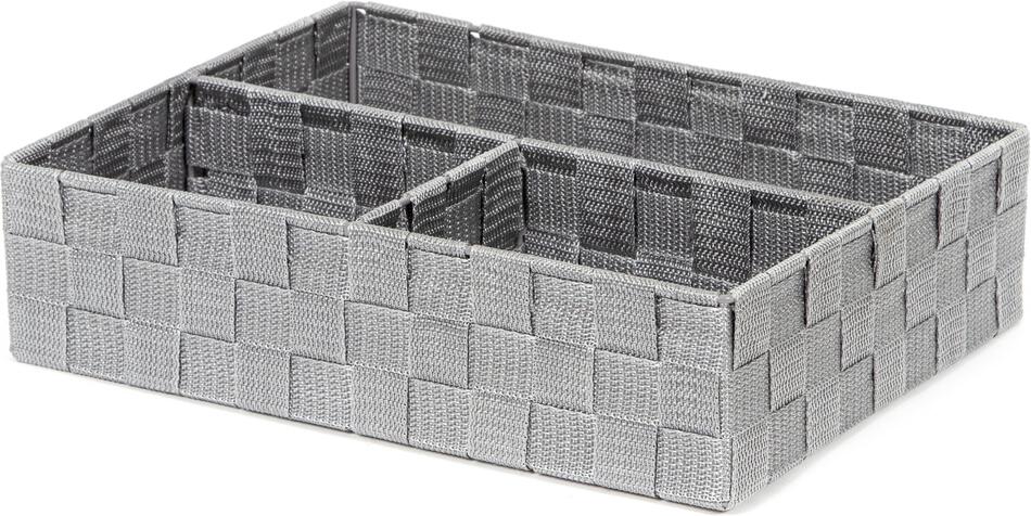 Organizér na prádlo a doplňky Compactor TEX - 3 dílný, 32 x 25 x 8 cm, šedý