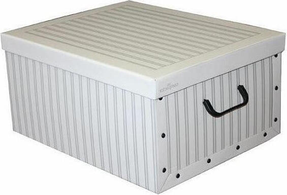 Skládací úložná krabice - karton box Compactor Anton 50 x 40 x v.25 cm, šedo-bílá