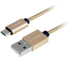 Kabel GoGEN USB / micro USB, 1m, ocelový, opletený - zlatý