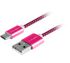 Kabel GoGEN USB / micro USB, 1m, opletený - fialový
