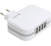 PLATINET nabíječka 4xUSB 6,8A bílá + microUSB kabel 1m (PLCU4W)