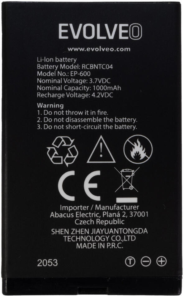 EVOLVEO orig. baterie 1000 mAh pro EasyPhone XD/XR (EP-600/601) (EP-600-BAT)