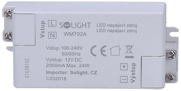 Solight LED napájecí zdroj, 230V - 12V, 2A, 24W, IP20