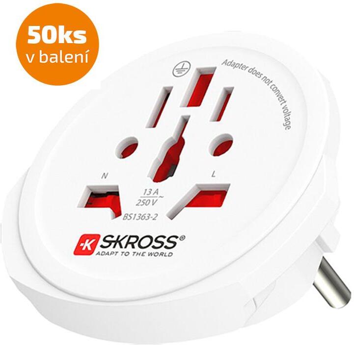 SKROSS cestovní adaptér Europe pro cizince v ČR, 50-pack, typ E/F
