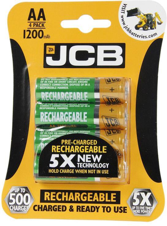 JCB RTU NiMH AA/R06, min.1200mAh, přednabitá, blistr 4 ks