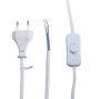 Solight flexo šňůra, 2m, 2 x 0,75mm2, bílá, plochá, vypínač