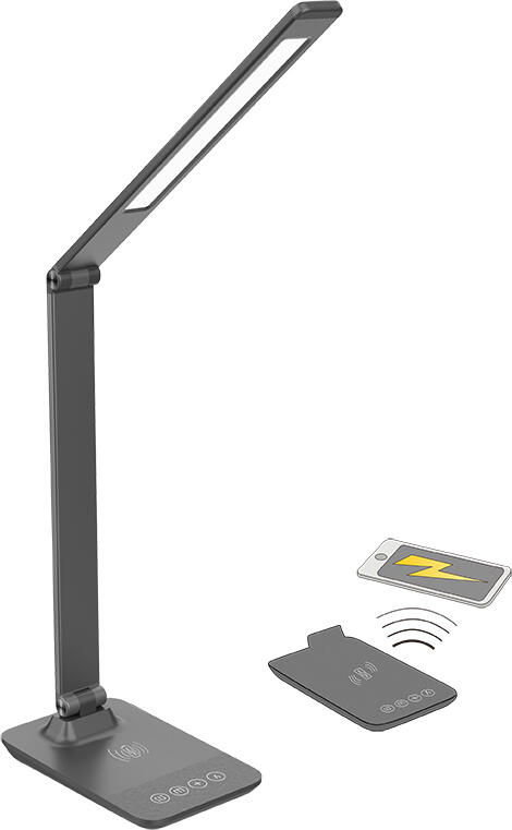 Stmívatelná LED lampička Solight WO55-G s bezdrátovým nabíjením, šedá