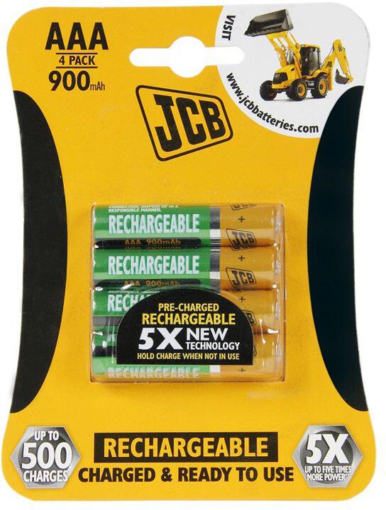 JCB RTU NiMH AAA/R03, 900mAh, přednabitá, blistr 4 ks