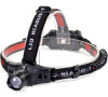 Solight čelová LED svítilna, 3W Cree LED, černočervená, 3 x AAA