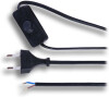 Solight flexo šňůra, 2x 0,75mm2, černá, plochá, vypínač, 3m