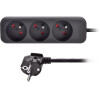 Prodlužovací kabel Solight PP09, 3 zásuvky, černý, 3m