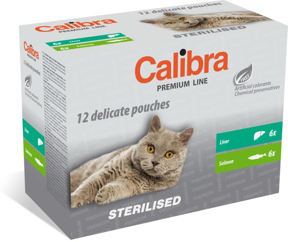 Kapsičky pro kočky Calibra Premium Sterilised multipack, 12x100g