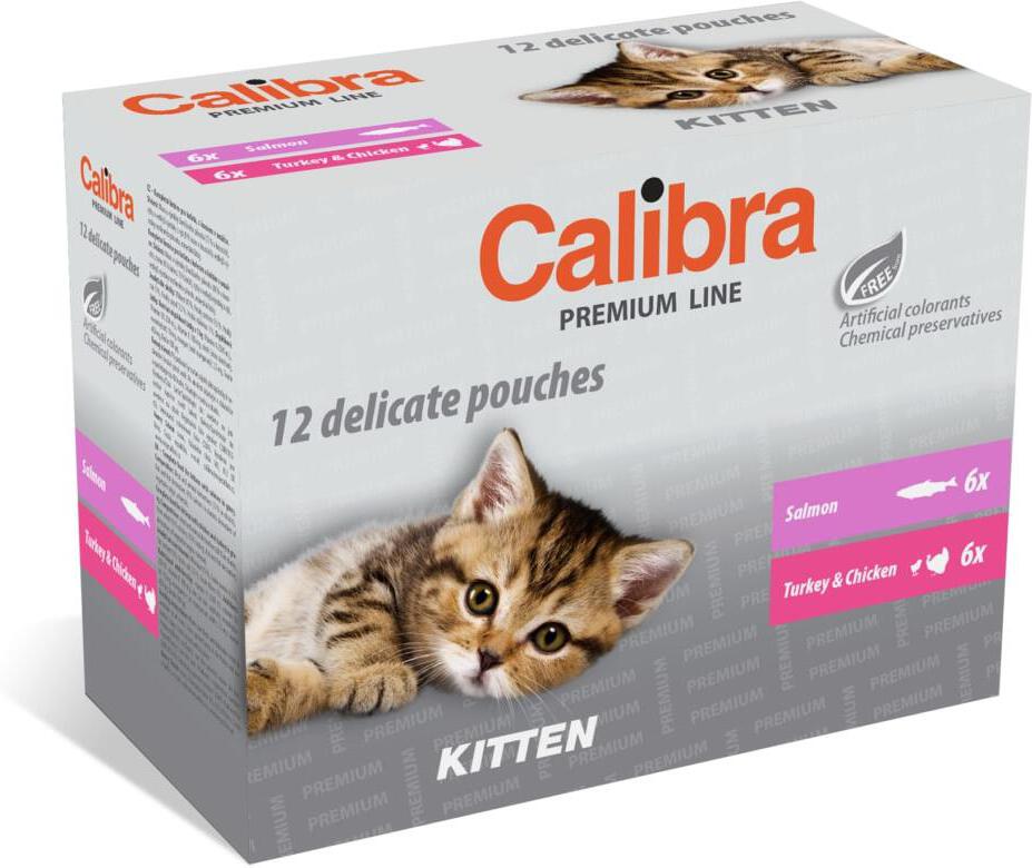 Kapsičky pro kočky Calibra Premium Kitten multipack, 12x100g
