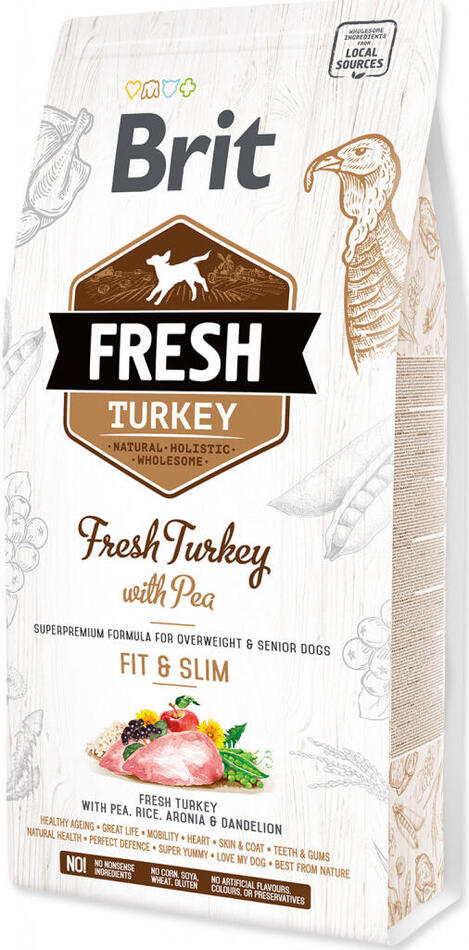 Granule pro psy Brit Fresh Turkey & Pea Light Fit & Slim, 2,5kg