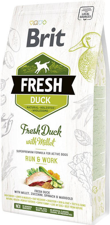 Brit Fresh Dog Duck & Millet Active Run & Work 2,5kg