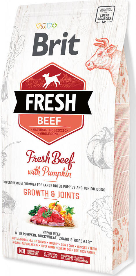 Brit Fresh Dog Beef & Pumpkin Puppy Large 2,5kg