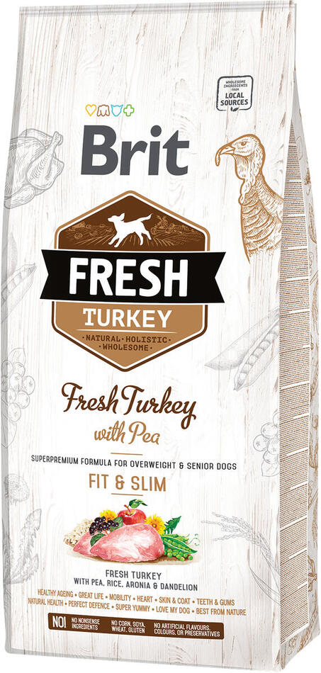 Granule pro psy Brit Fresh Turkey & Pea Light Fit & Slim, 12kg